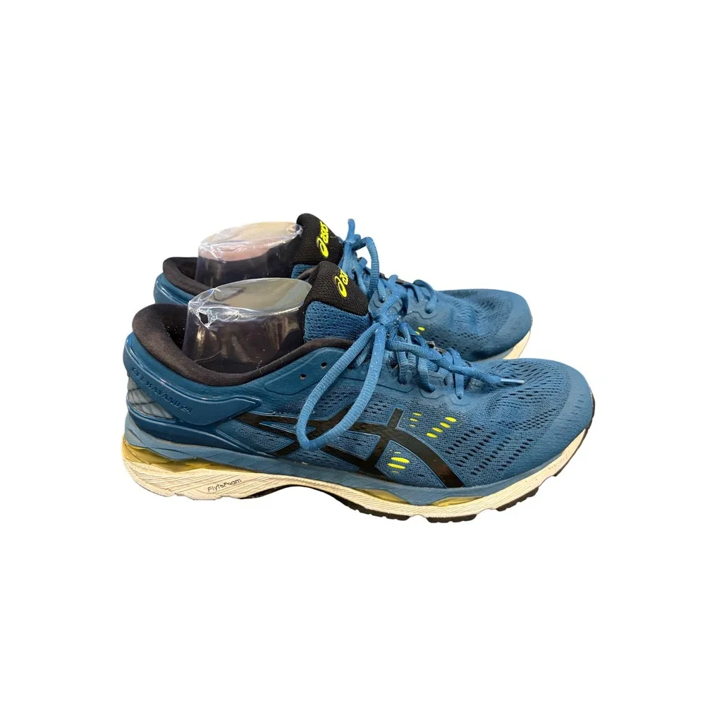 ASICS Gel-Kayano 24 T749N Men's 9.5 Blue Black Running Shoes Sneakers GUC